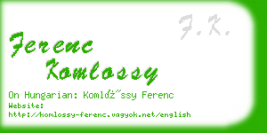 ferenc komlossy business card